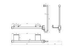 Türhalter l=516 verzinkt, l=460 Hebel=410