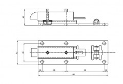 Roll Tür Mechanismus, Verschluss mit Zunge