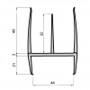 Isogummi zu Roll Tür Mechanismus 44mm / 2,6m