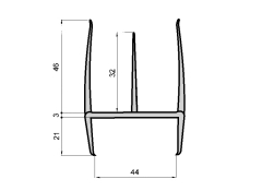 Dividing refr.rubber 44mm / 2,6m