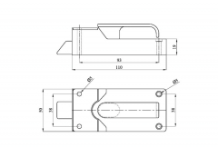 Aluminum lock 92x38mm