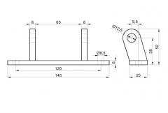 Furcă articulaţie 64x38mm