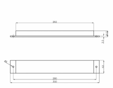 Pernă cauciuc pe placă de oţel 300х43х20 mm