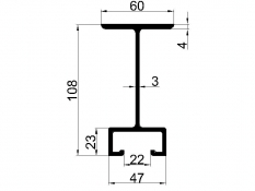 Profil poprečnog nosača  od 108 mm