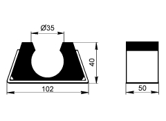 Tube bracket d=35mm