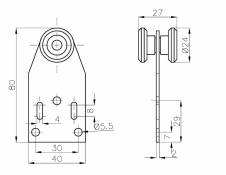 Jednostruki roler d24, 40x80