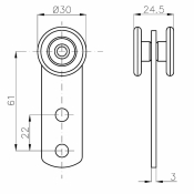 Roller holder,simple,zincated