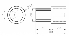 Dop de capat pt profil aluminiu rotund