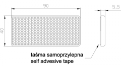 Odrazka 90x45x5,5mm