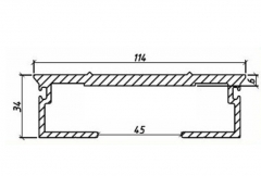 Alu profile 6/112mm-DS ribbed