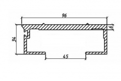 Alu profile 6/97mm ribbed