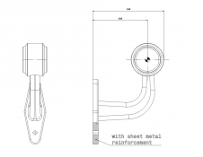 Lampă gabarit cu LED 90˚mic dreaptă, arc, alb-roşu