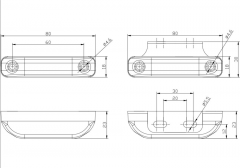 Positionsleuchte 80x18mm LED, weiß