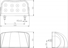 Lampă număr înmatriculare 100x55x55 (LED)