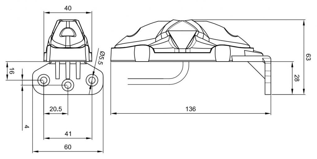 Clearance light with bracket