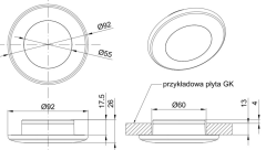 Vnútorný osvetlenie, 4LED D792x26mm, biela