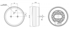 Rücklampe, LED,  rund, mit Kabel D=140