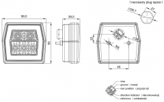 Zadné svetlo, LED,  ( Bayonet) 99,5x93mm