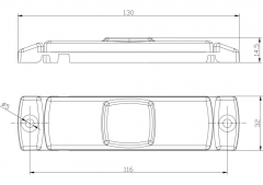 Pozičné svetlo 130x32 (LED) , biele