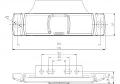 Positionsleuchte mit konsolen 130x32mm LED, weiß