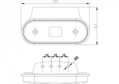 Lamp with bracket 120x67 (LED), yellow