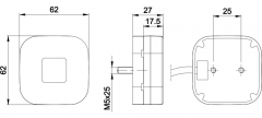 Positionsleuchte LED gelb, 62x62mm