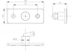 Szélességjelző LED sárga 118x72mm