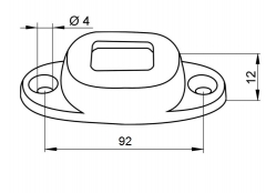 Ajtó kiakasztó l=92  inox, tok