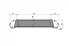 Nylon door brace, staples in zinc-plated steel.