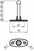 Türhalter i=07 Alu, Zapfen