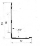 Profil de colţ 60x80mm, L, eloxat