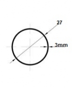 Teava inox D27 g=3mm L=3m