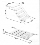 Pull-out five step folding ladder