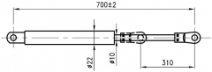 Gas spring p:70kg l:205/065 a3-b3