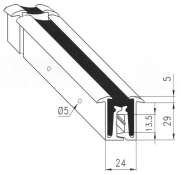 Šarka sa gumom L=2400mm, 29x24mm