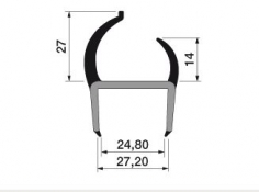 Hűtős gumi,pvc 25x2700mm fekete,fekete