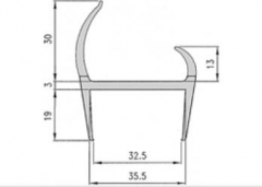 Hűtős gumi, pvc 35x2700mm szürke