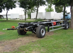 Két tengelyes konténer szállító pótkocsi alváz