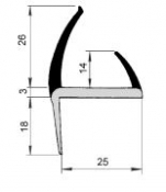 Hűtős gumi,pvc 25x5000mm szürke