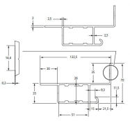 Stâlp colț față aluminiu natur, 2600mm, 3,5t