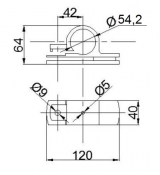 Plastic yoke for mudguard holder d=54mm
