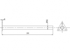 Sárvédő tartó d=42,2 cső+vég.800mm