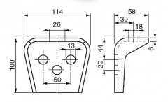 Heavy low shett bracket, galvanized