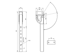 Suport rabatabil pentru bare antîimpănare 575 mm