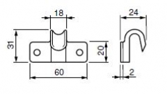 Vámzárzsinór fül kampós, l=60,a=20