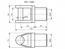 Furcă ax basculare d=60; 2,5-5,5t