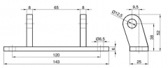 Furca articulatie sudabila pt balama 308mm