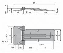 Articulatie usa laterala 60+186x69 Zn