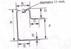 Čelični okvirni profil za pod debljine 17 mm sa žljebom za kuke za 