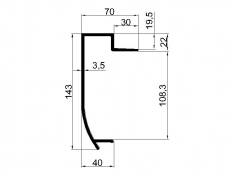 Al. frame profile 108 mm